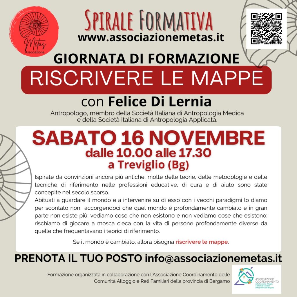 Formazione RISCRIVERE LE MAPPE
di Lernia
16 novembre 2024
Treviglio (Bg)
Metas